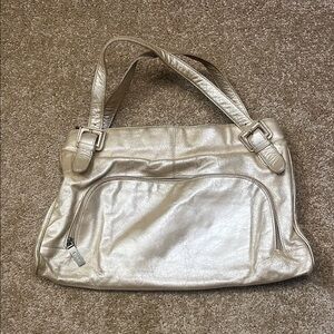 HOBO Gold Shoulder Bag with Luxe Metallic Finish